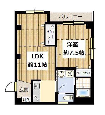 カーサ・トミ(1LDK/3階)の間取り写真