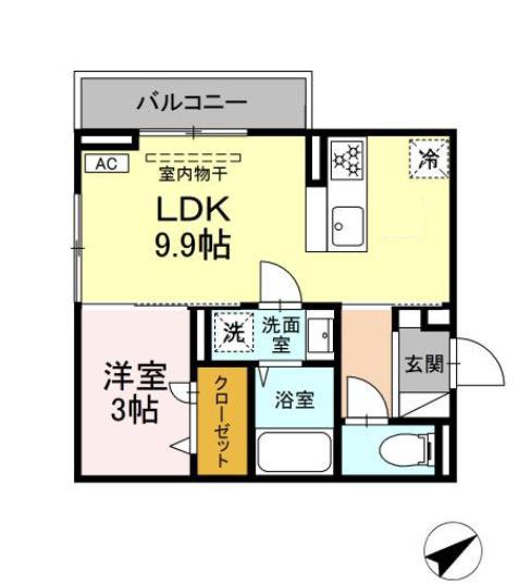 レグルス II(1LDK/3階)の間取り写真