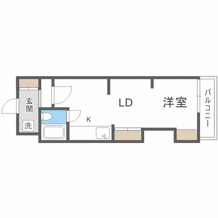 丸岡ビル(1DK/2階)の間取り写真