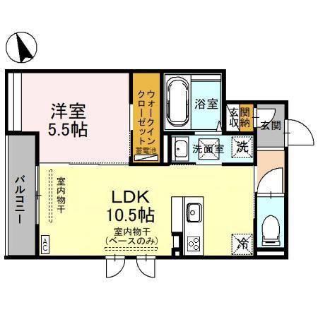 D-RESIDENCE瓢箪町(1LDK/1階)の間取り写真
