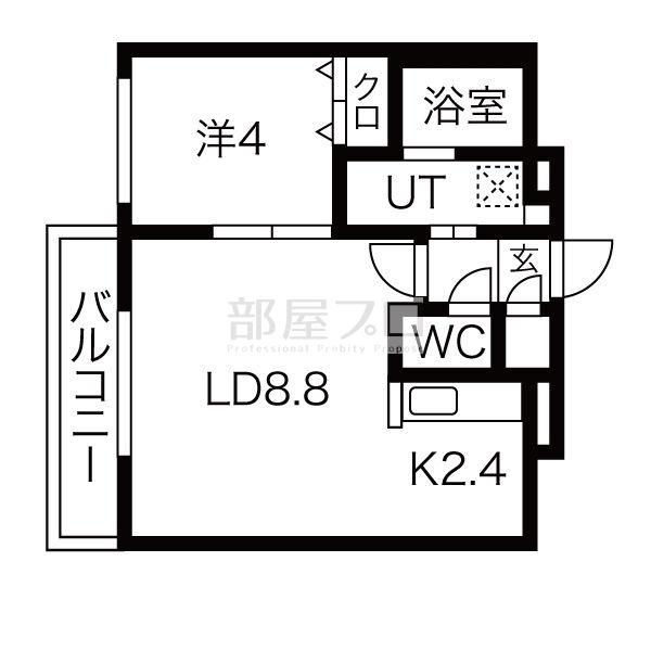 TERRE DE NORD(1LDK/4階)の間取り写真