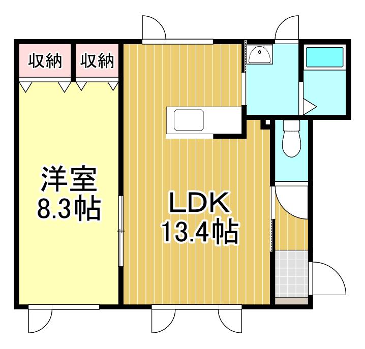 サポートNO2(1LDK/2階)の間取り写真