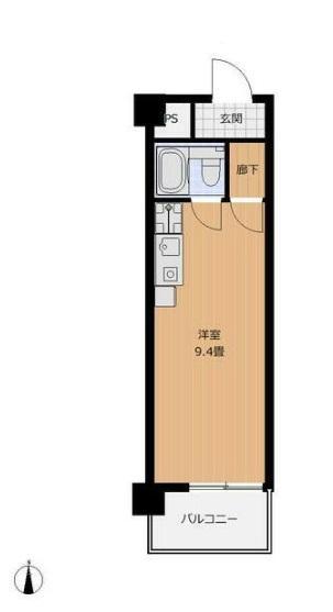 ダイアパレス中新町(1K/4階)の間取り写真
