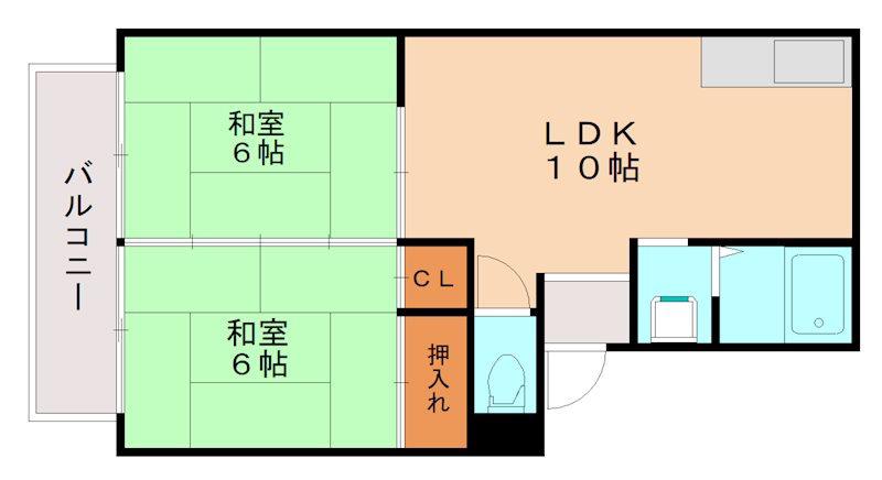 プレジール光葉台(2LDK/2階)の間取り写真