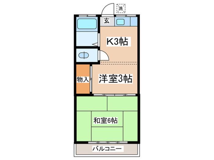 光和荘(2K/2階)の間取り写真