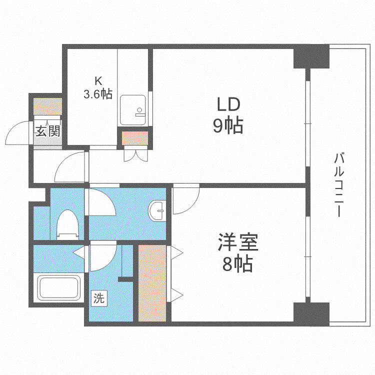 グレースガーデン大通(1LDK/8階)の間取り写真