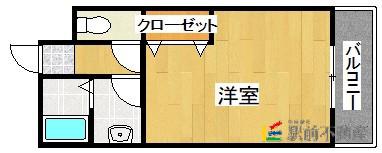 オリーヴァ花畑(ワンルーム/2階)の間取り写真