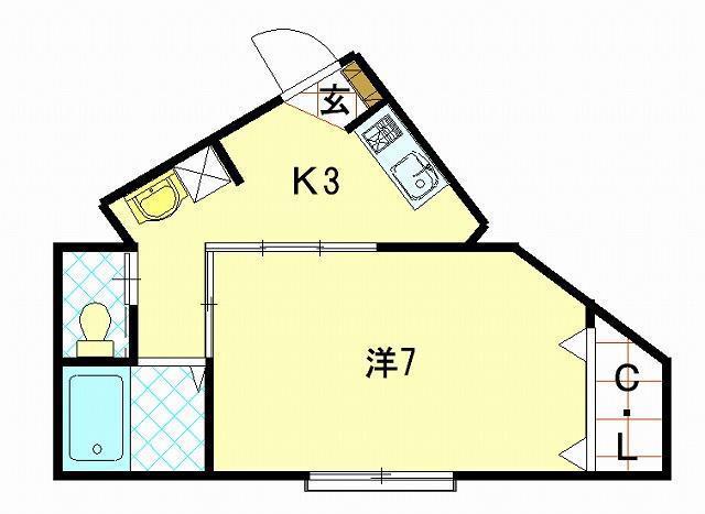 レジデンス久保(1K/2階)の間取り写真