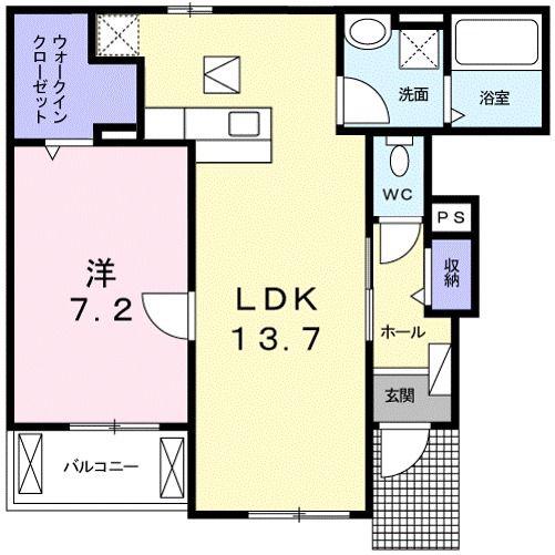 フォンヴィラージュ(1LDK/1階)の間取り写真
