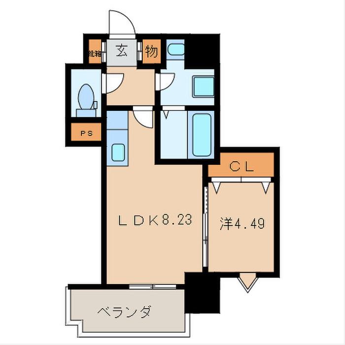 ジョワ・アバンセ(1LDK/7階)の間取り写真
