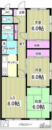 IL MESSAGGIO イル メッサジオ(3LDK/2階)の間取り写真