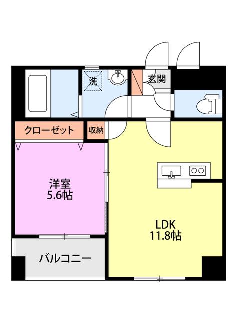BLISS1615(1LDK/4階)の間取り写真