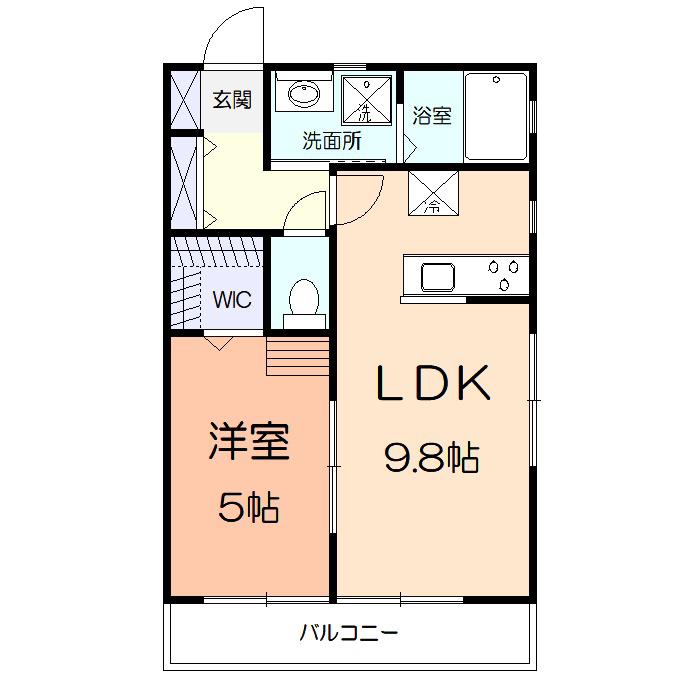 LUMIERE(1LDK/2階)の間取り写真