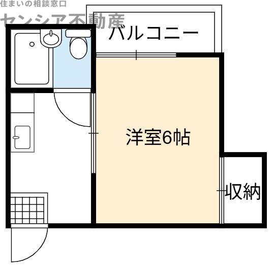 第二友マンション(1K/3階)の間取り写真