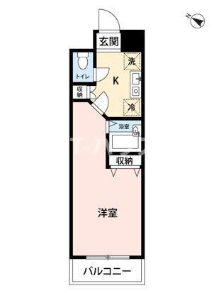 エスペランサ・K2(1K/7階)の間取り写真