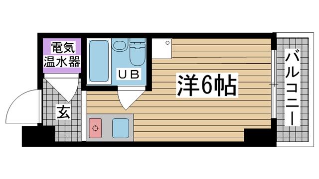 カサベラ花隈(ワンルーム/7階)の間取り写真