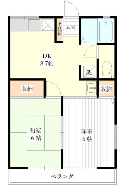 セルティア224(2DK/2階)の間取り写真
