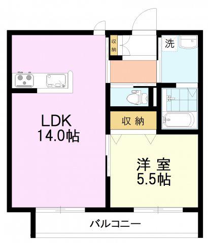 アネックス国立(1LDK/2階)の間取り写真