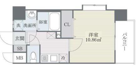 S-FORT姪浜(1K/3階)の間取り写真