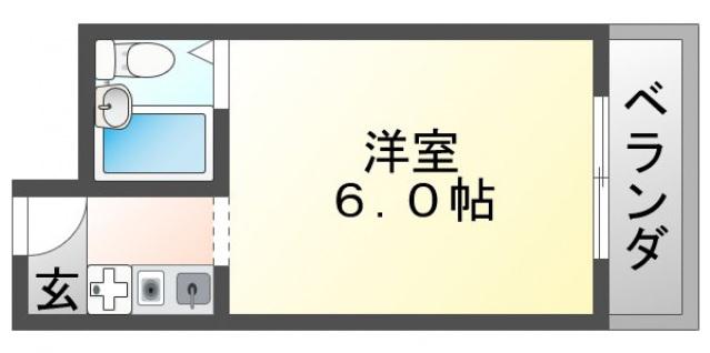 リブ山手(1K/3階)の間取り写真