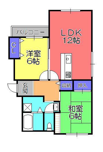 平和マンションI(2LDK/2階)の間取り写真