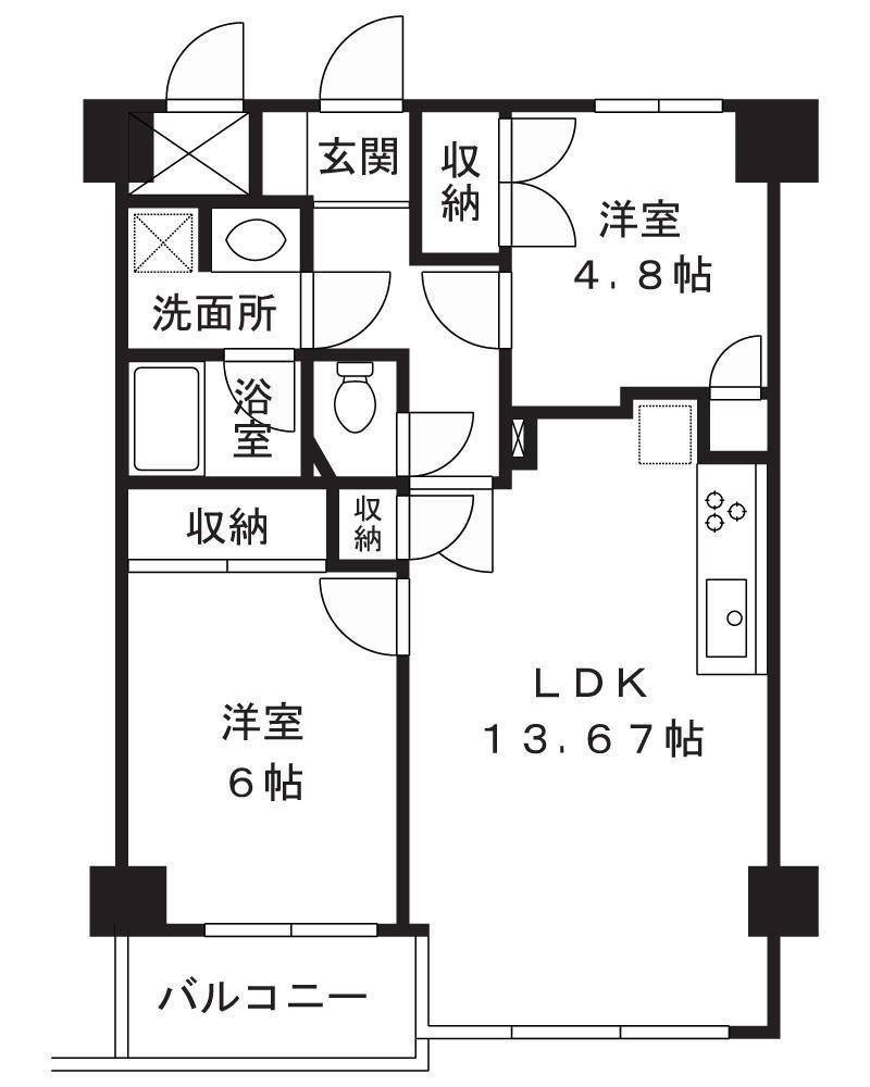 琳和サニーコート(2LDK/2階)の間取り写真