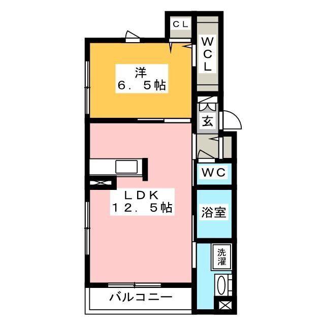 ヴェルハイム芝(1LDK/2階)の間取り写真