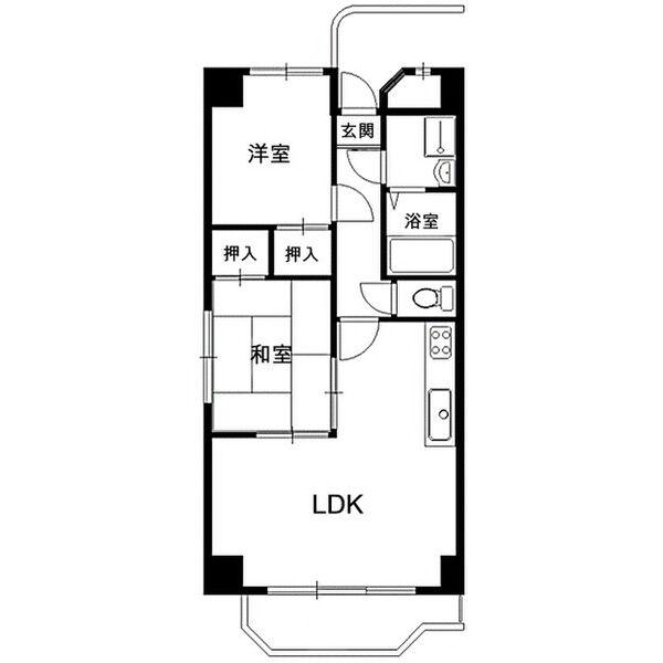 梅田プレミアコート(2LDK/10階)の間取り写真