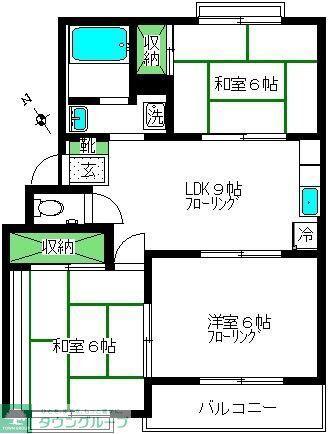 ファミール生田(3LDK/2階)の間取り写真