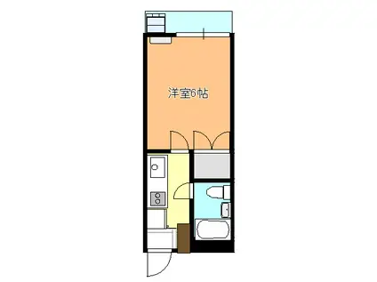 セザール・青木台(1K/2階)の間取り写真