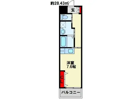 ホームメイト八雲(ワンルーム/1階)の間取り写真