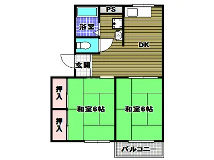 ソファレ高倉台(2DK/1階)の間取り写真