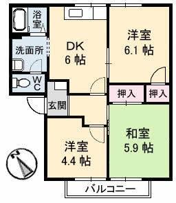 フレグランス・キャンディ(3DK/2階)の間取り写真