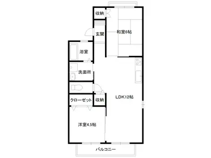 ロイヤルハイツ井上NO.1(2LDK/2階)の間取り写真