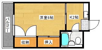 第6タナカビル(1K/3階)の間取り写真