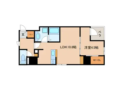 アガティス東静岡(1LDK/9階)の間取り写真