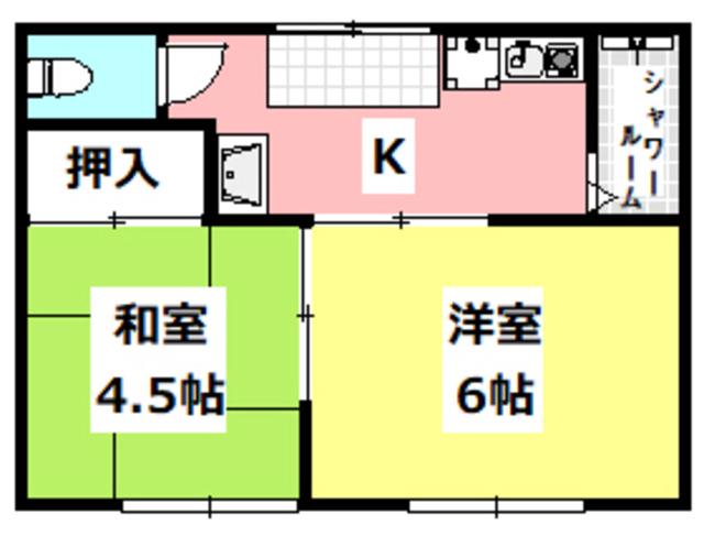 辻子マンション(2K/3階)の間取り写真