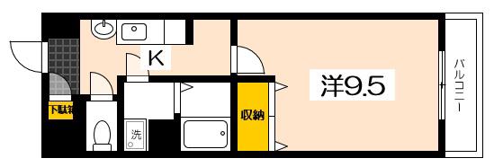 クレアーレヴェント(1K/4階)の間取り写真