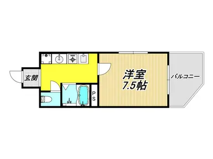 COZYセイケン参番館(1K/2階)の間取り写真