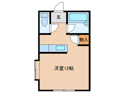 エーデルハイムII(ワンルーム/3階)の間取り写真