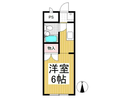 山崎マンション(ワンルーム/2階)の間取り写真