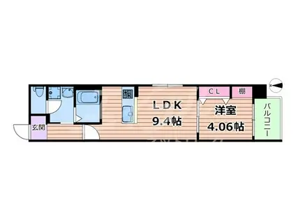 V-GRACE AKAGAWA(1LDK/1階)の間取り写真