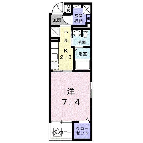 エテルノ・ミサオ(1K/2階)の間取り写真