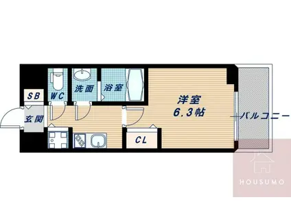ララプレイス新大阪LD(1K/2階)の間取り写真