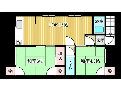 大和田アパート(2LDK/2階)の間取り写真