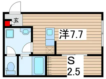 グランドソレイユ(ワンルーム/2階)の間取り写真