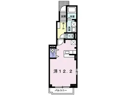 レイベルポ-ト松元C棟(ワンルーム/1階)の間取り写真