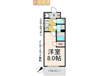 エスリード新栄グランラグジェ(1K/12階)の間取り写真