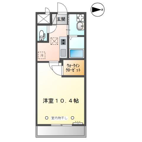 プロスペラール(1K/1階)の間取り写真