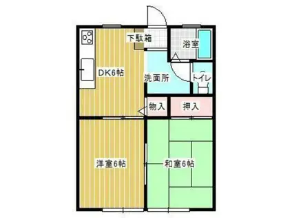 サンライフグランデージュA棟(2DK/1階)の間取り写真